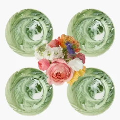 Julia Green Marbled Starter Plates (Set of 4)