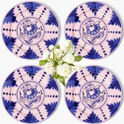 Kamari Pink & Blue Dinner Plates (Set of 4)