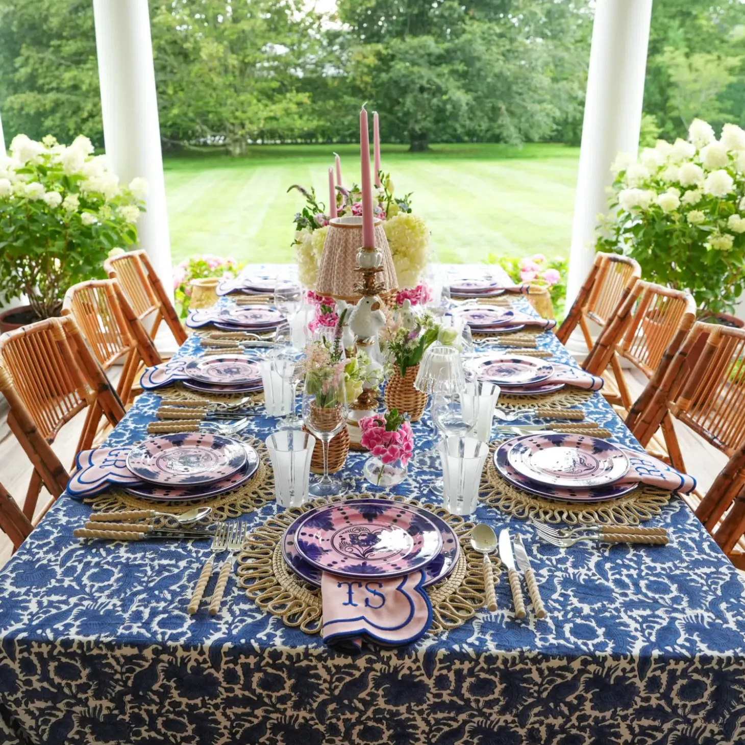 Kamari Pink & Blue Starter Plates (Set of 4)