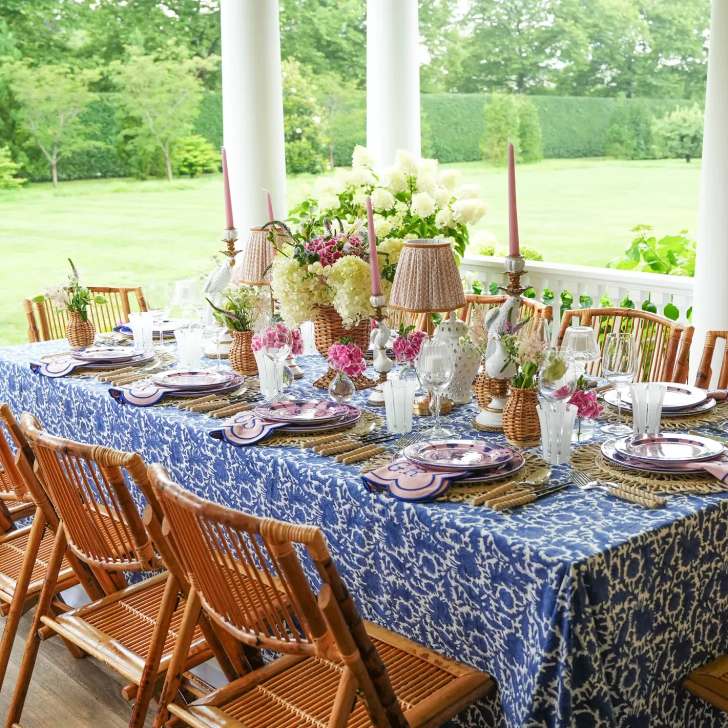 Kamari Pink & Blue Starter Plates (Set of 4)