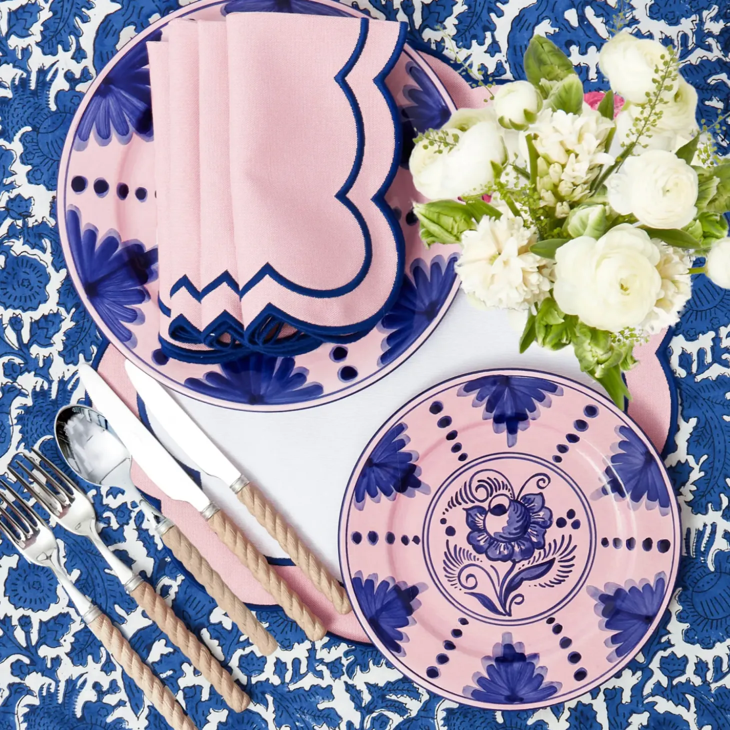 Kamari Pink & Blue Starter Plates (Set of 4)