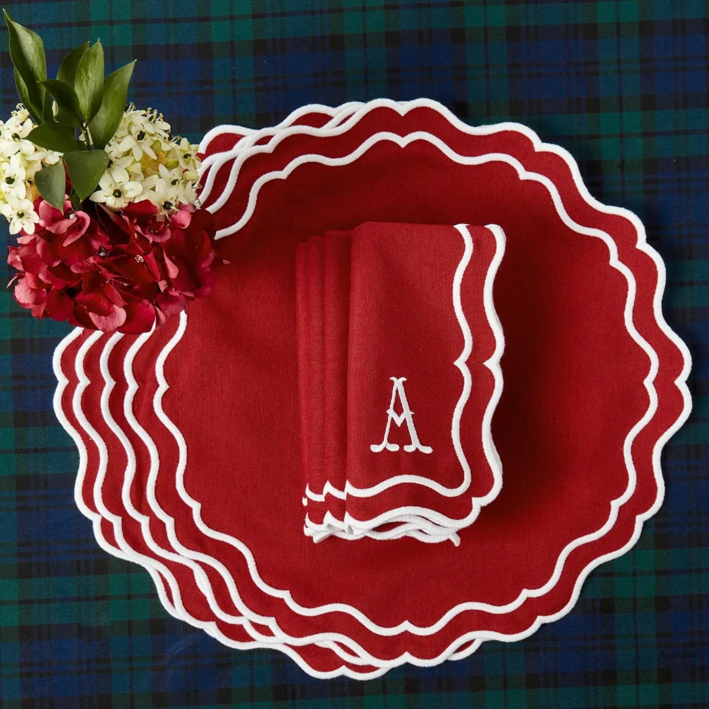 Katherine Berry Red Placemats & Napkins (Set of 4)