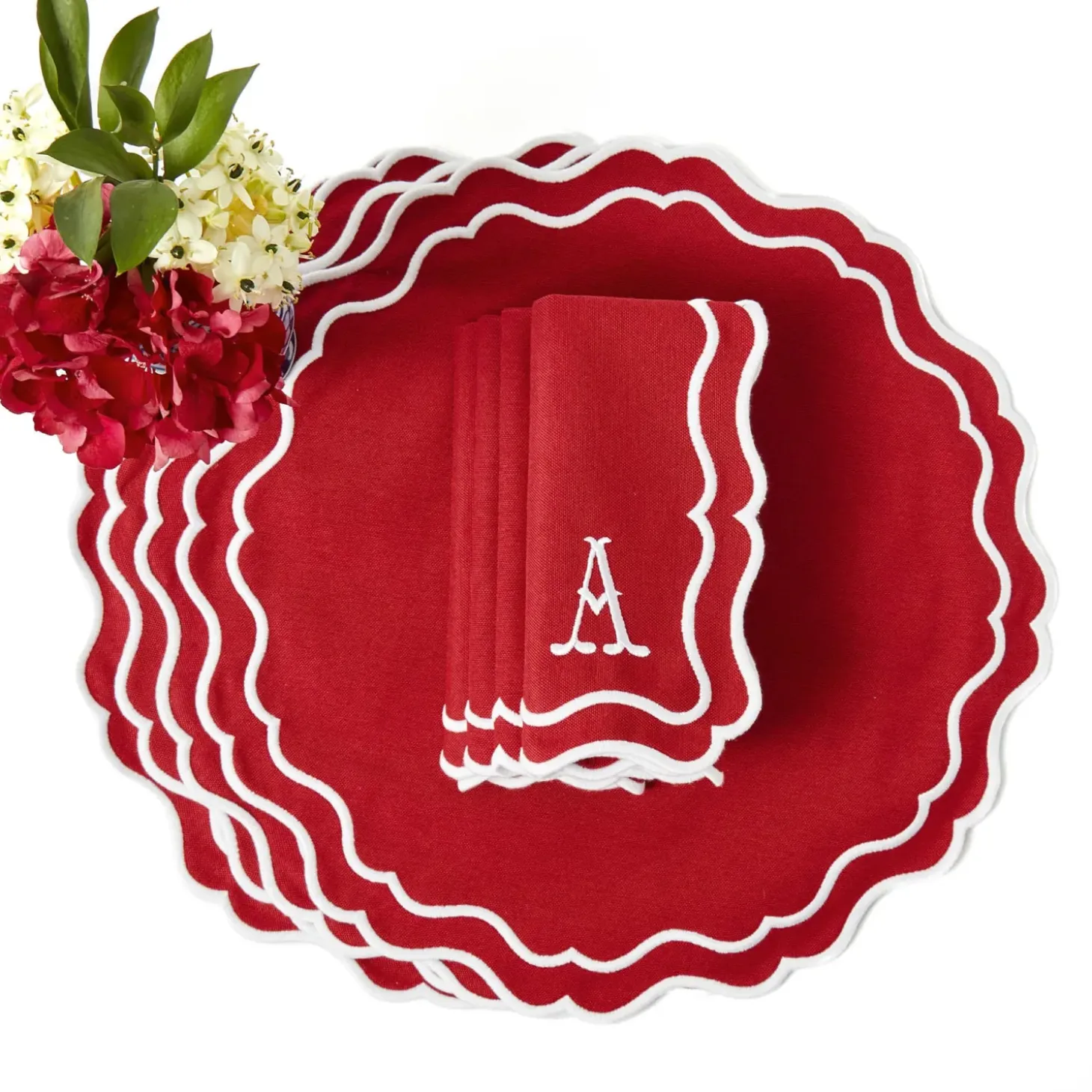 Katherine Berry Red Placemats & Napkins (Set of 4)