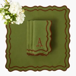Katherine Green & Chocolate Napkins (Set of 4)