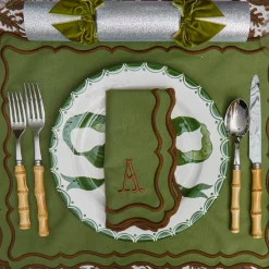 Katherine Green & Chocolate Napkins (Set of 4)