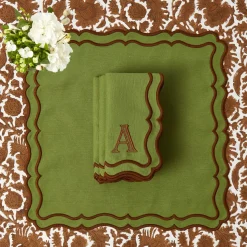 Katherine Green & Chocolate Napkins (Set of 4)