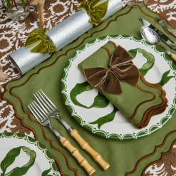 Katherine Green & Chocolate Placemats & Napkins (Set of 4)