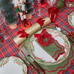 Katherine Green & Red Napkins (Set of 4)