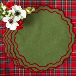 Katherine Green & Red Placemats (Set of 4)