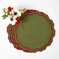 Katherine Green & Red Placemats (Set of 4)