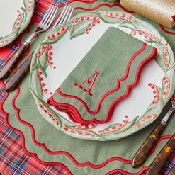 Katherine Green & Red Placemats (Set of 4)