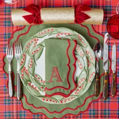 Katherine Green & Red Placemats & Napkins (Set of 4)