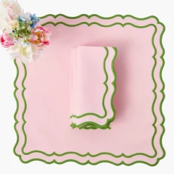 Katherine Pink & Green Placemats & Napkins (Set of 4)
