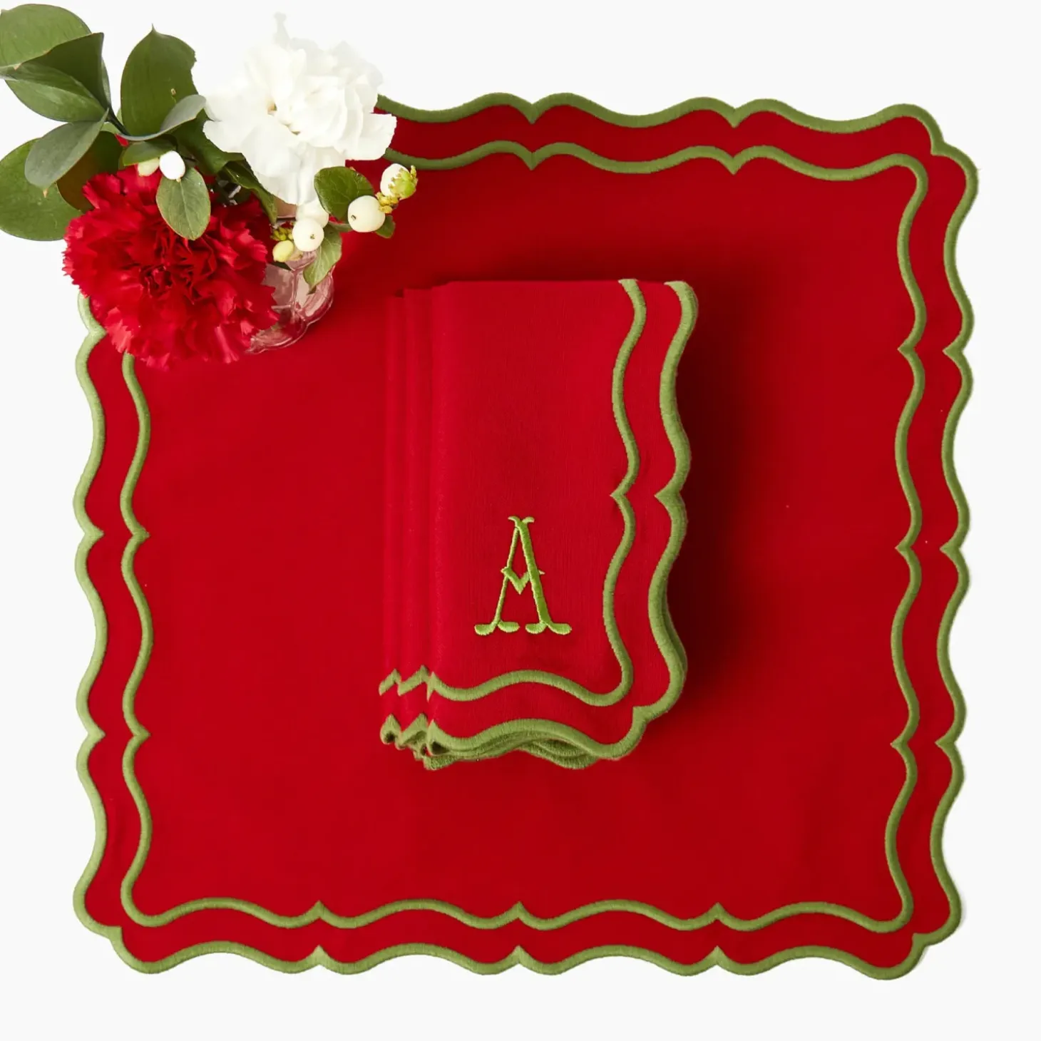 Katherine Red & Green Napkins (Set of 4)