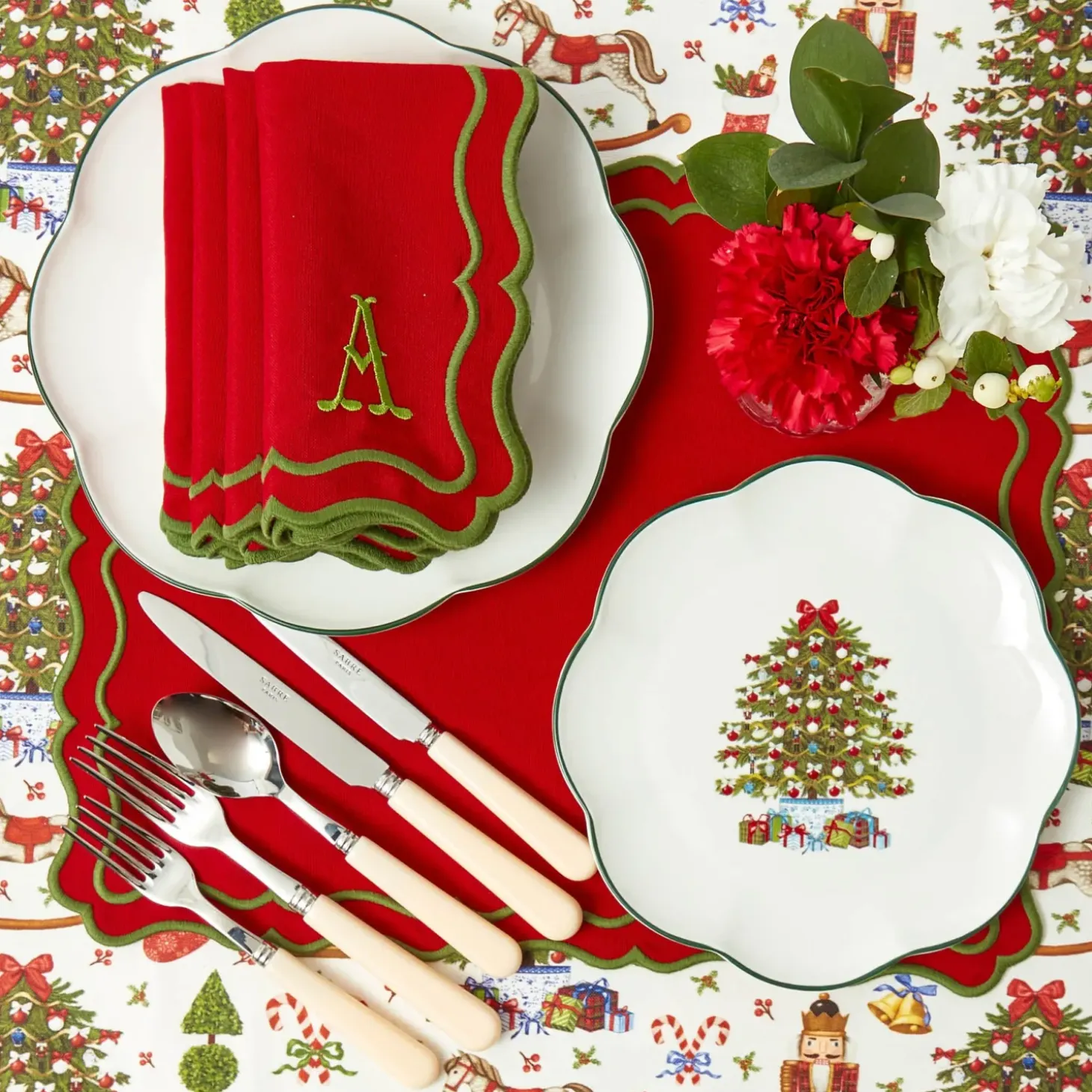 Katherine Red & Green Napkins (Set of 4)