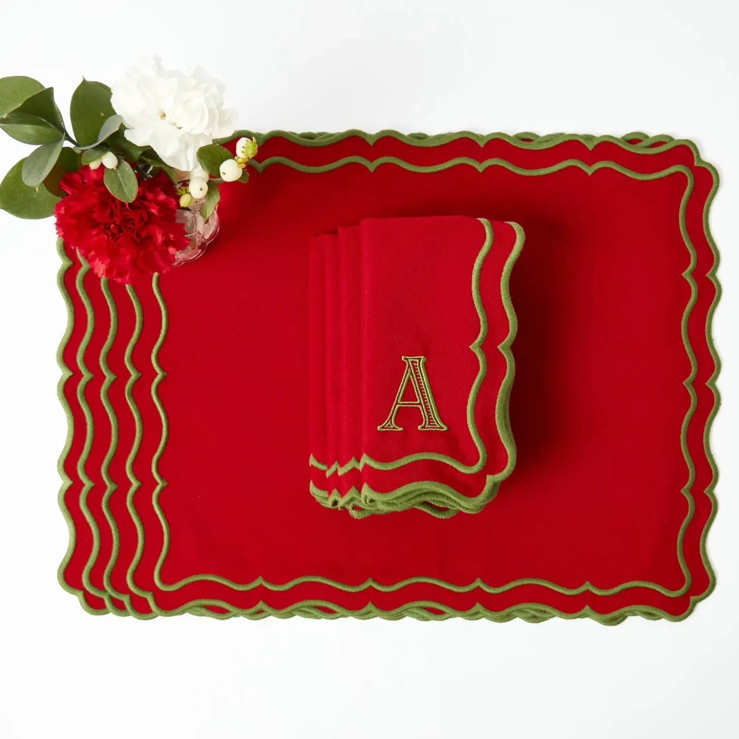 Katherine Red & Green Napkins (Set of 4)
