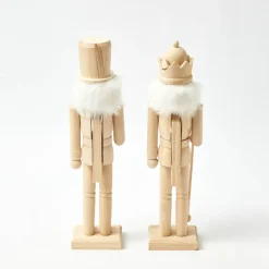 Large Natural Wooden Nutcracker (Pair)