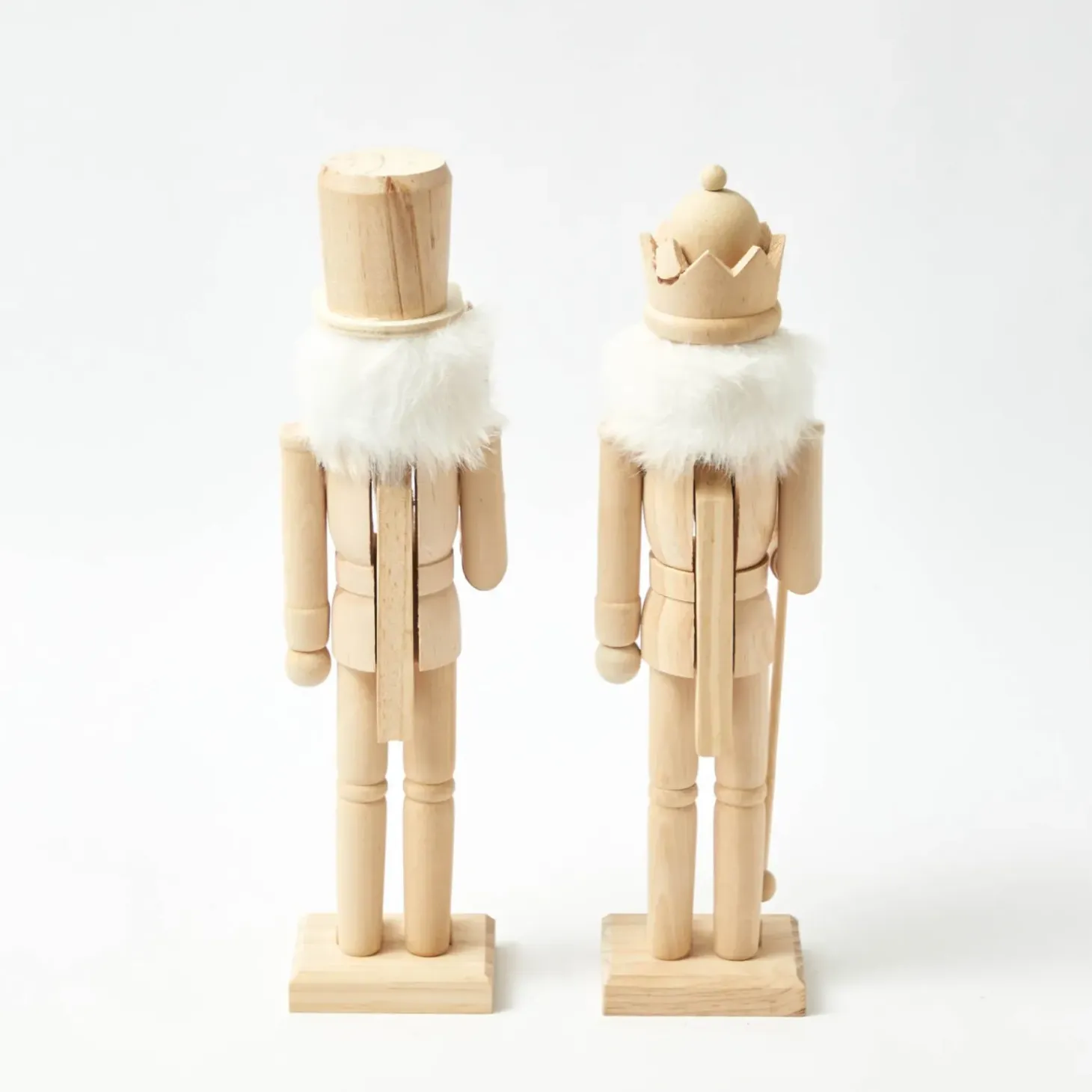 Large Natural Wooden Nutcracker (Pair)