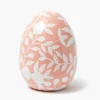Large Pink Floral Tole Egg