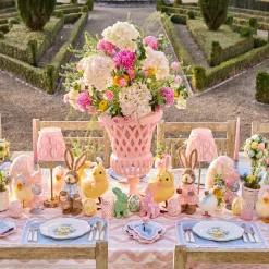 Large Pink Floral Tole Egg