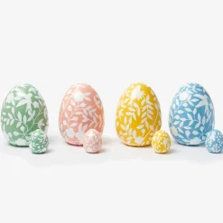 Large Pink Floral Tole Egg