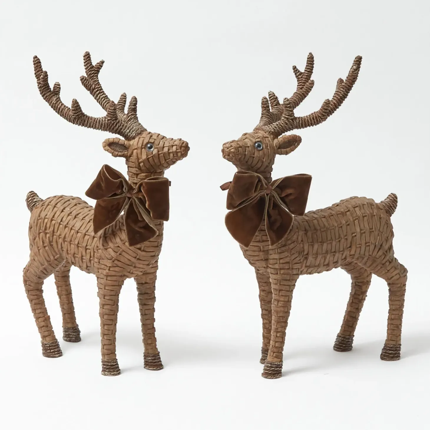 Large Rattan Reindeer (Pair) - 40cm
