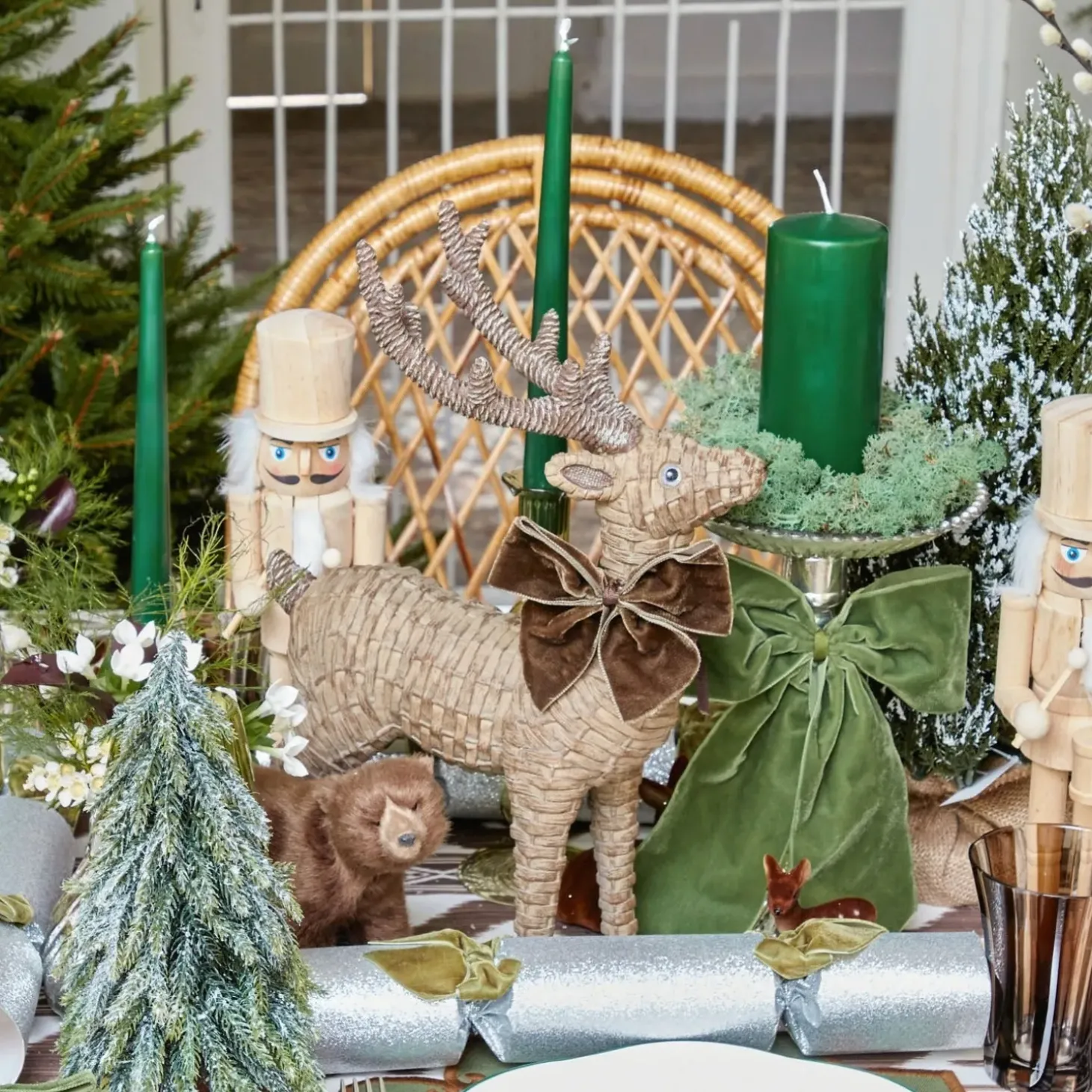 Large Rattan Reindeer (Pair) - 40cm