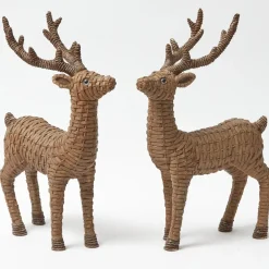 Large Rattan Reindeer (Pair) - 40cm