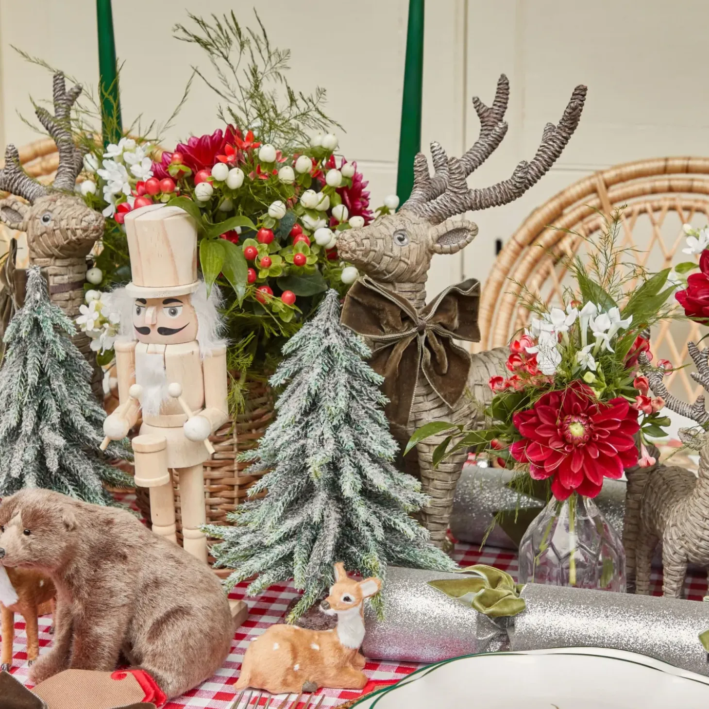 Large Rattan Reindeer (Pair) - 40cm
