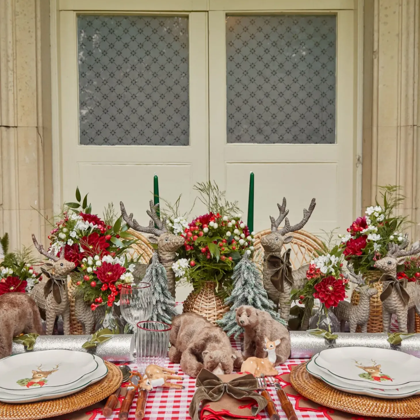 Large Rattan Reindeer (Pair) - 40cm