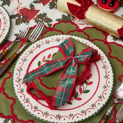 Large Red & Green Tartan Bows (Pair)