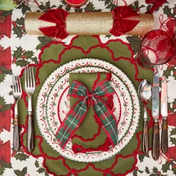 Large Red & Green Tartan Bows (Pair)