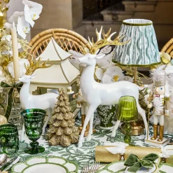 Large White Reindeer with Gold Antlers (Pair) - 45cm
