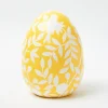 Large Yellow Floral Tole Egg
