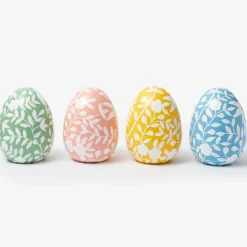 Large Yellow Floral Tole Egg