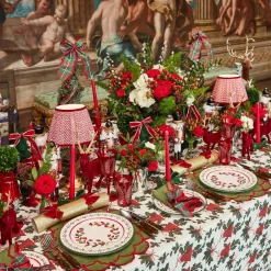 Lily Green & Red Placemats & Napkins (Set of 4)