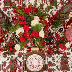 Lily Green & Red Placemats & Napkins (Set of 4)