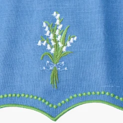 Lily of the Valley Blue Linen Napkins (Set of 4)