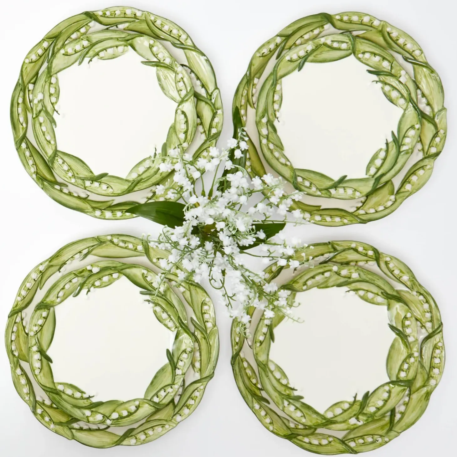 Lily of the Valley Dinner & Starter Plates (Set of 4)