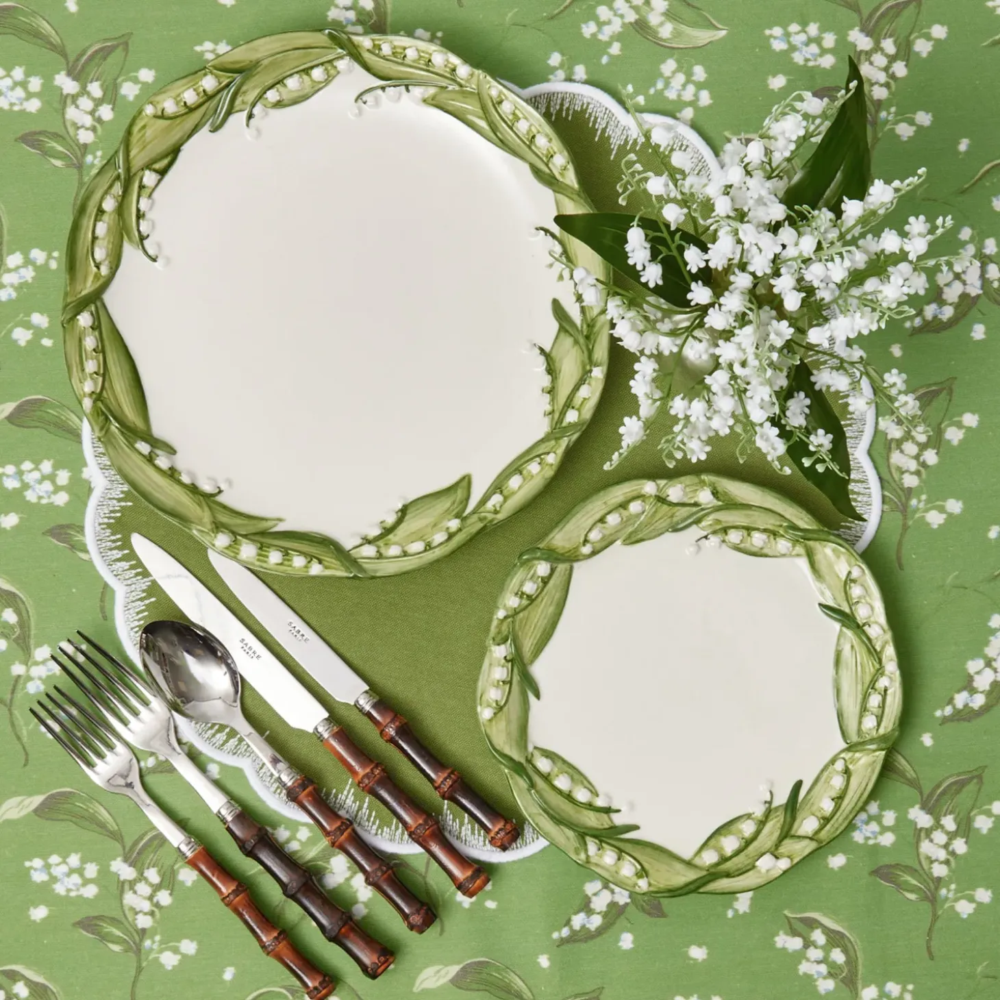 Lily of the Valley Dinner & Starter Plates (Set of 4)