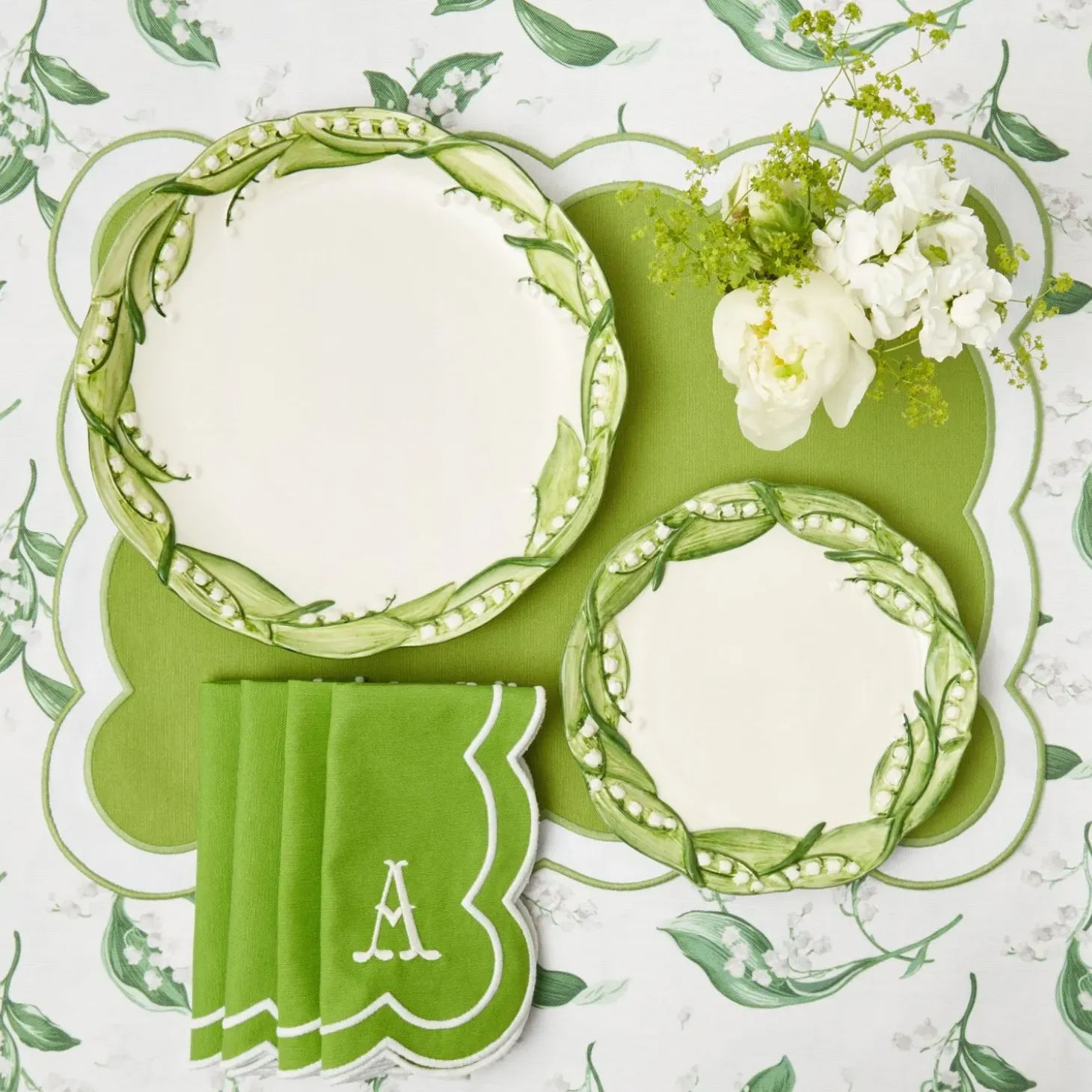 Lily of the Valley Dinner & Starter Plates (Set of 4)