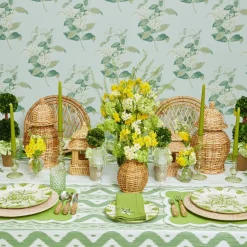 Lily of the Valley Green Linen Napkins (Set of 4)