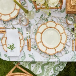 Lily of the Valley White Linen Napkins (Set of 4)