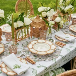 Lily of the Valley White Linen Napkins (Set of 4)