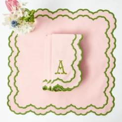 Lily Pink & Green Napkins (Set of 4)