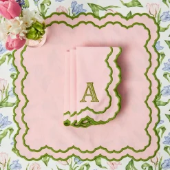 Lily Pink & Green Napkins (Set of 4)