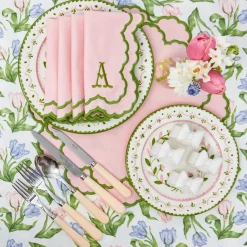 Lily Pink & Green Placemats & Napkins (Set of 4)