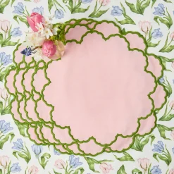Lily Pink & Green Placemats (Set of 4)