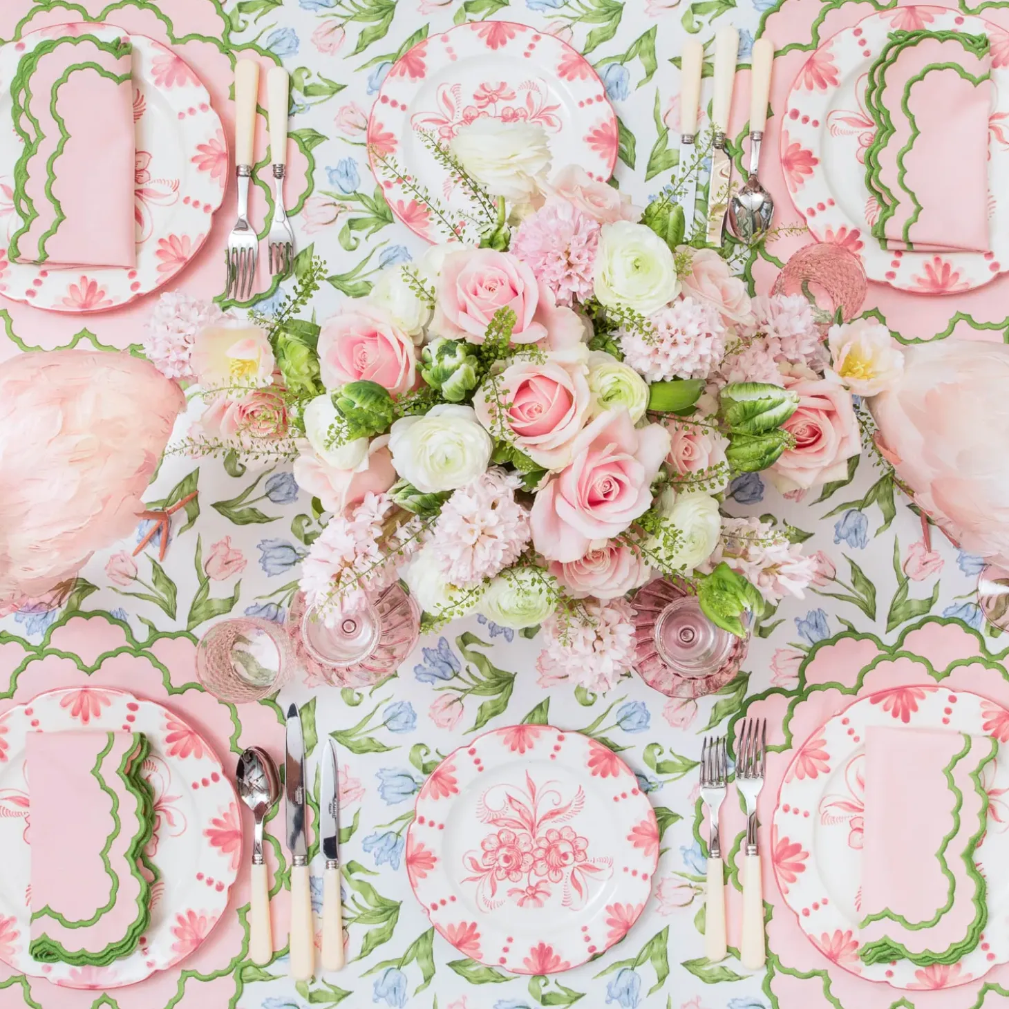 Lily Pink & Green Placemats (Set of 4)