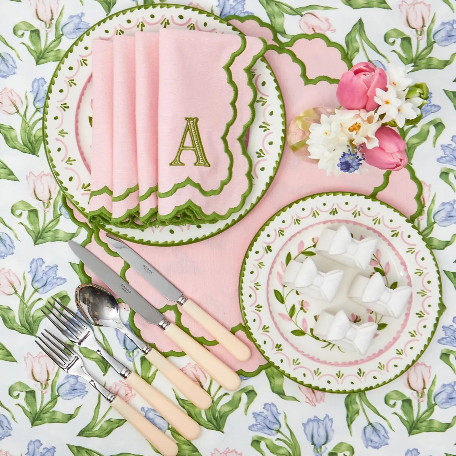 Lily Pink & Green Placemats (Set of 4)